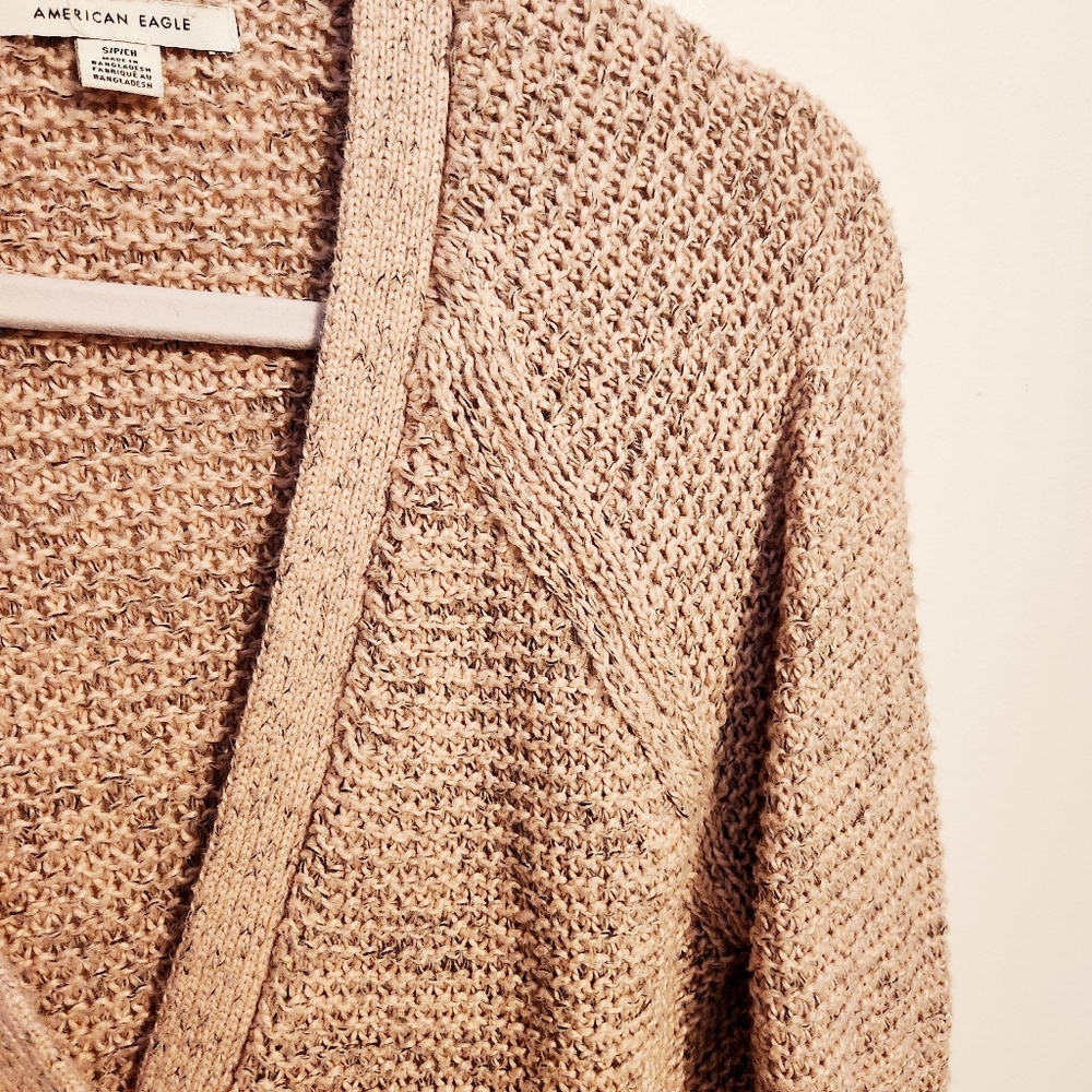 American Eagle | Women's Cropped Pink Cardigan Button-Down Sweater (Size Small) - Picture 5 of 14